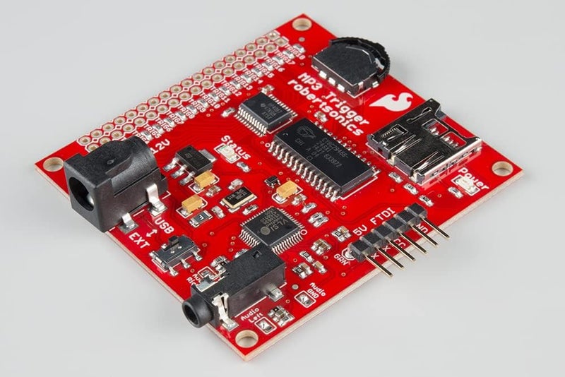 Spark Fun MP3 Trigger - 18 Trigger inputs to Alternate Functions Random & sequential Track Selection Transport Controls Even Volume up/Down Real-Time Volume Control Full-Duplex Serial Control - Image 5
